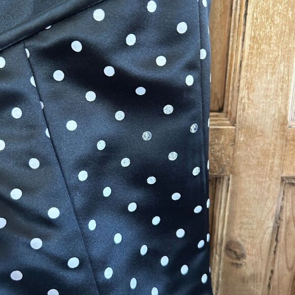 Jessica McClintock for Gunne Sax 9 / 10 Black Polka Dot Dress Strapless - Picture 10 of 13
